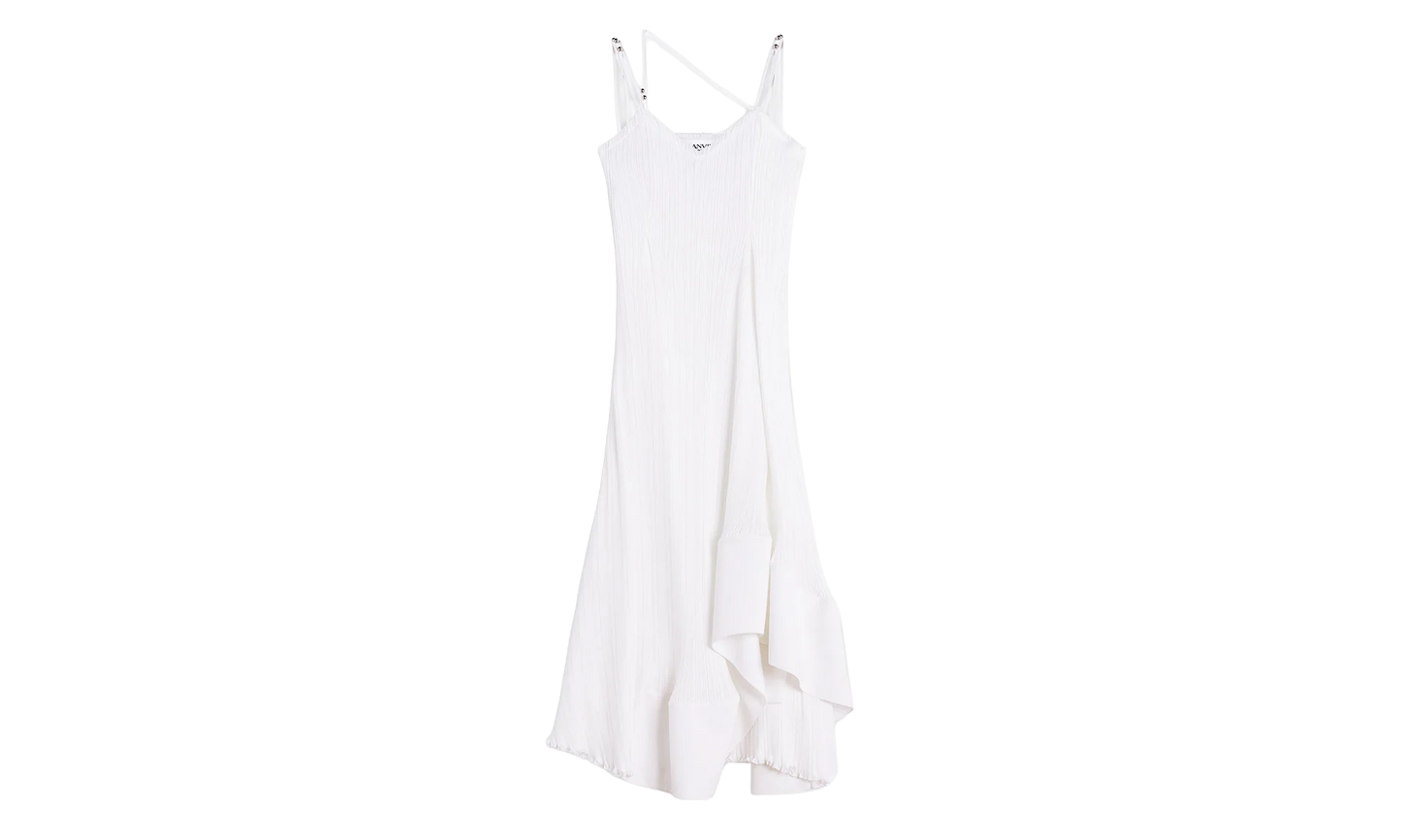 PLEATED STRAP LONG DRESS "White" RW DR0014 5904 P24 001