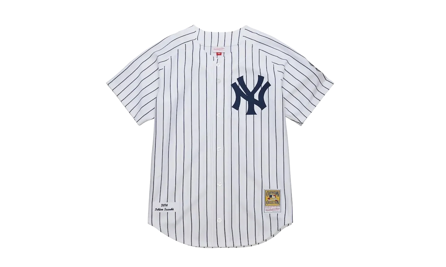 MLB Ichiro Suzuki White Home Jersey "2014 New York Yankees – White / Navy" AJY17176 NYY14ISUWHNY