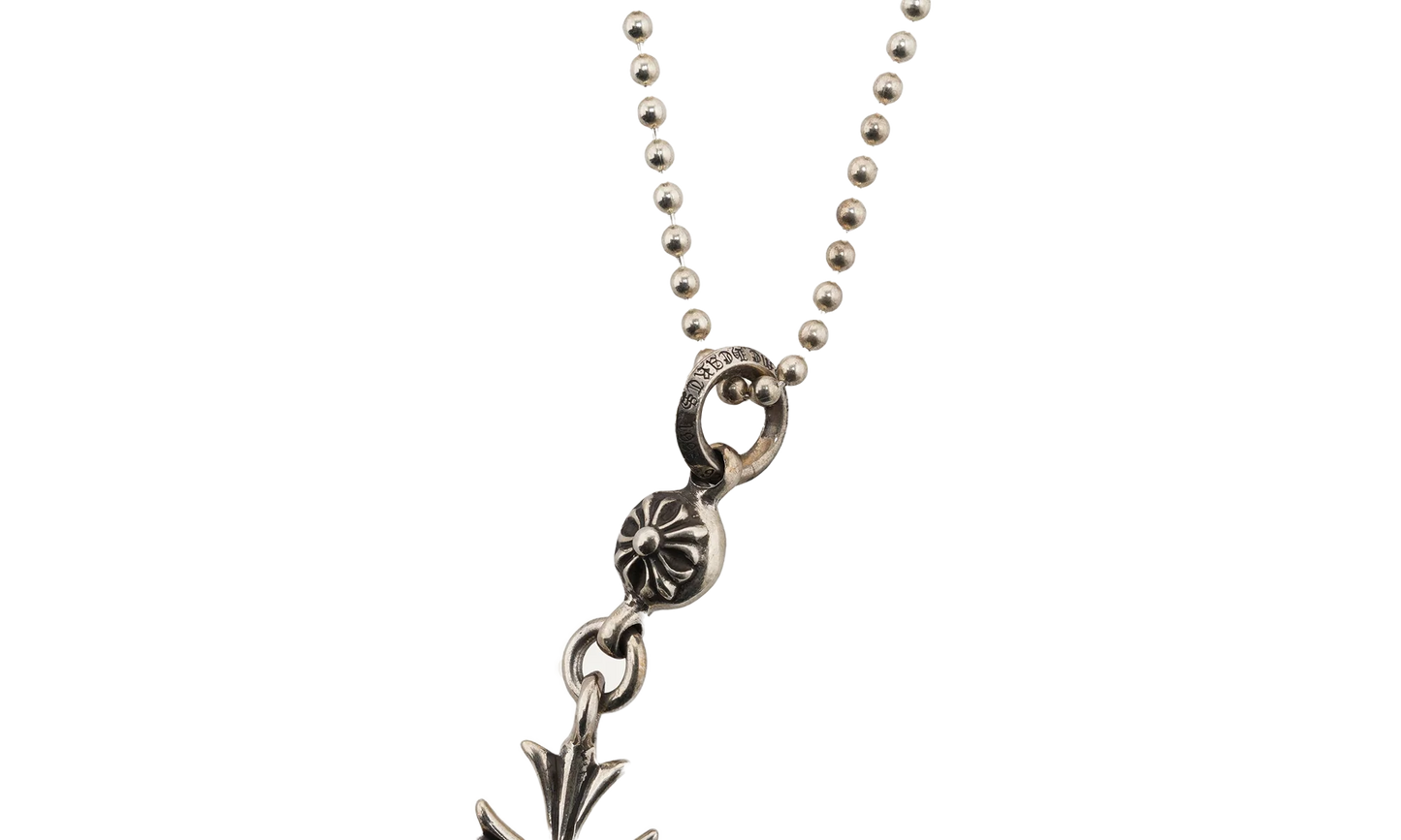 Small Cross Ball Chain Necklace "Silver" CHRM0644
