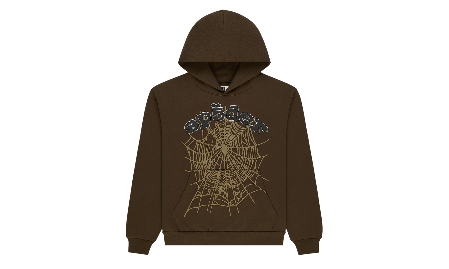 Rhinestone OG Web Hoodie "Brown" SP5der368
