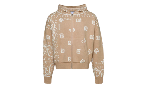 Bandana Knit Zip-Up Hoodie "Tan / Cream" RHPS24SW02973517 TCM