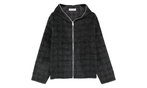 Full Zip Hoodie "Fuzzed Plum Check" M2266FF