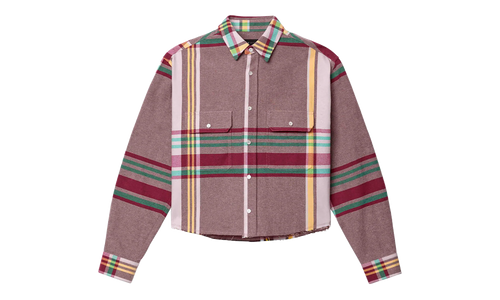 Fade LS Cropped "Purple Plaid" M3012 NPPS226