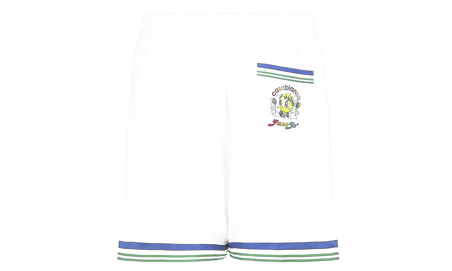 Tennis Club Icon Silk Twill Shorts "White" M AW25 TR 012 01
