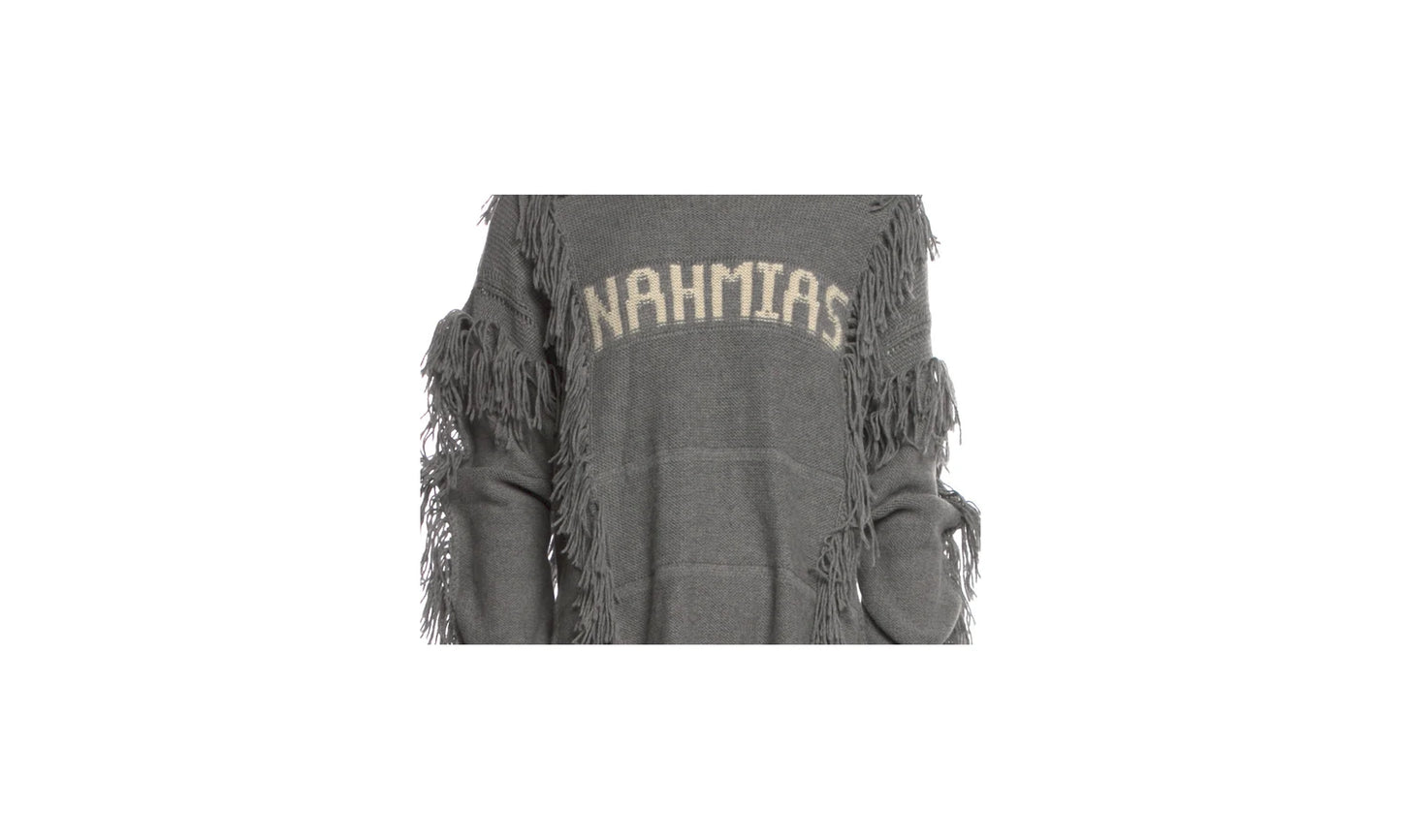Crewneck Poncho Fringe Sweater "Grey" AW23 KW5 T16G1 020