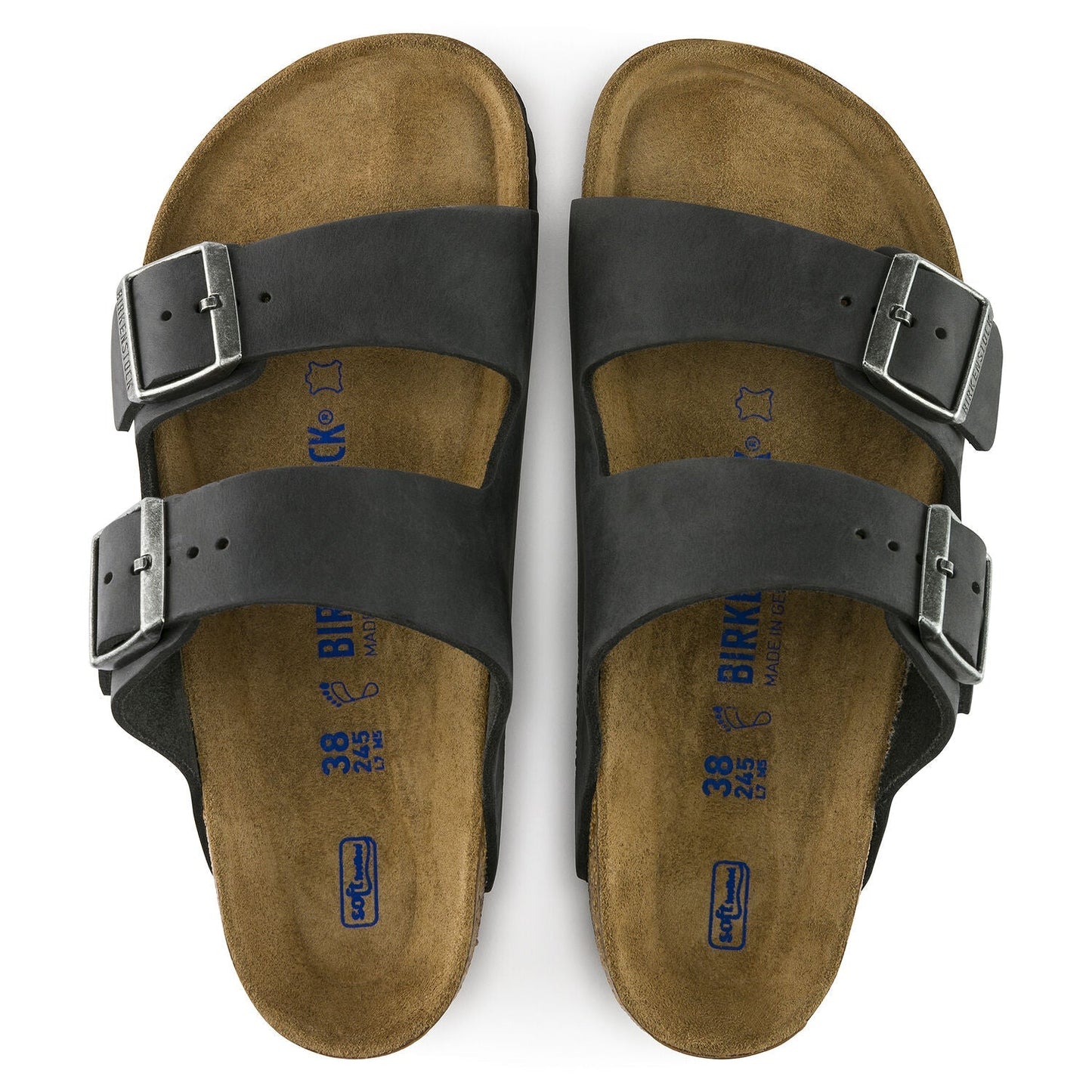 Arizona Soft Footbed Natural Leather Oiled in Black