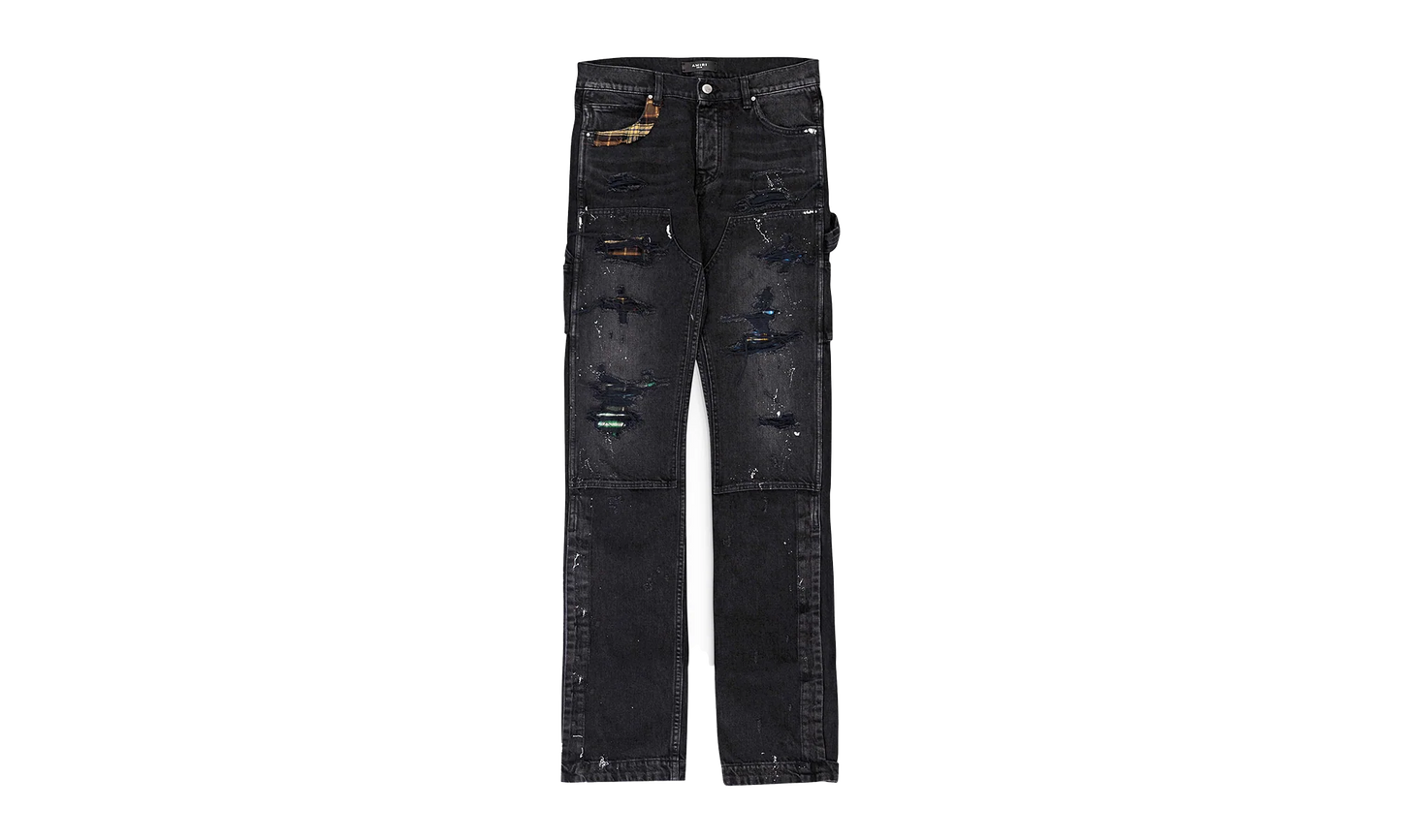 PLAID CARPENTER AGED CASUAL PANTS "Aged Black" PS22MDS133 AGBLK