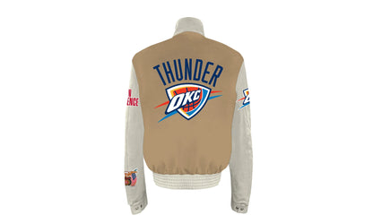 Oklahoma City Thunder Wool & Leather Varsity Jacket "Camel" NBA 004CAM OKC