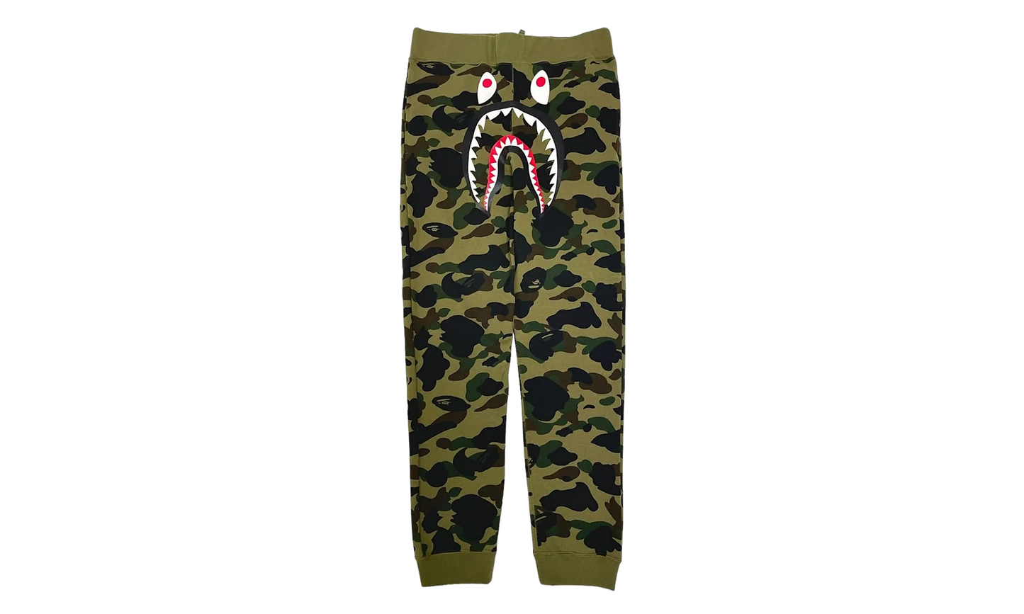 BAPE 1St Camo Shark Slim Sweatpants "Green Black" B1CSSGB