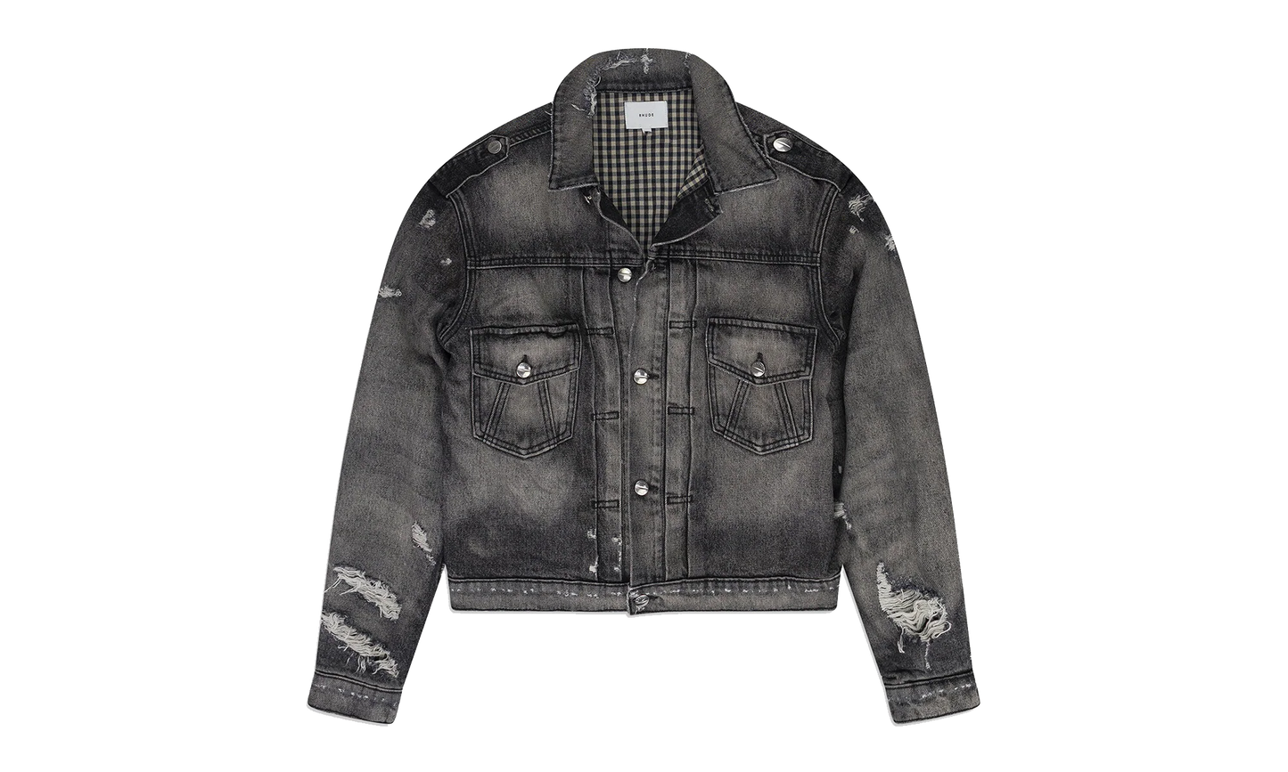 Ripped Denim Jacket "Grey" RHDMOTW0066 GRY