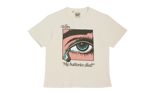 Doc Johnson Batteries Dead Short Sleeve Tee Shirt "Antique White" GDBDSSTSAW