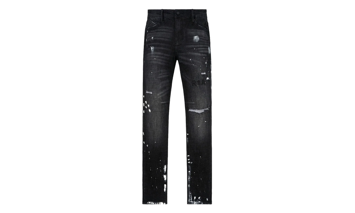Clayton Distressed Paint Splatter Ripped Jeans "Black" MF24D623 B1182CHSPL