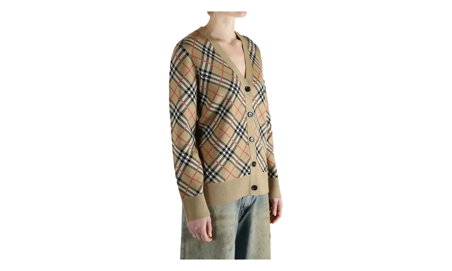 Check Pattern Cardigan WMNS "Sand Beige" 8118365