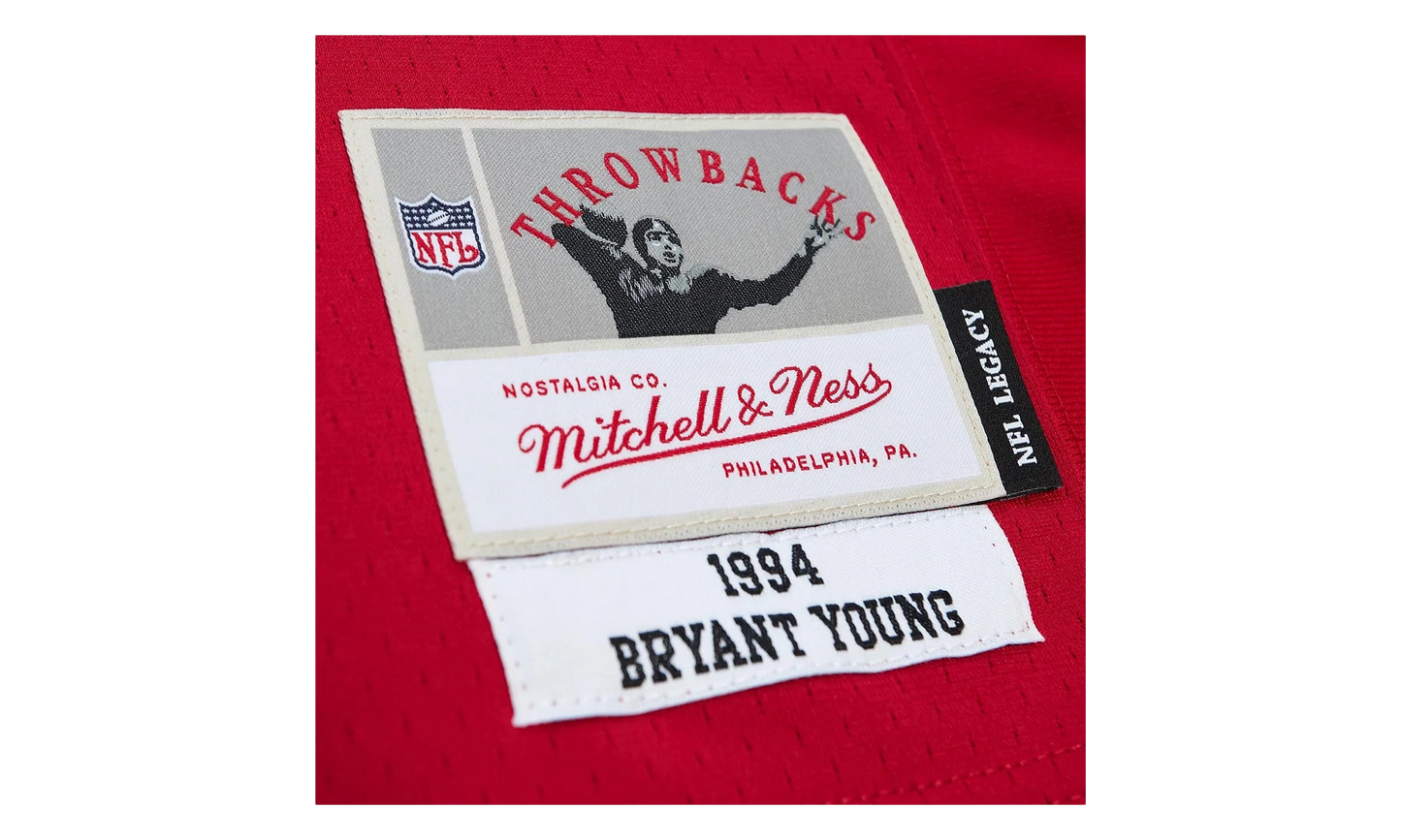 NFL Bryant Young Legacy Jersey "1994 San Francisco 49ers - Scarlet" LGJY3195 SF494BYOSCAR