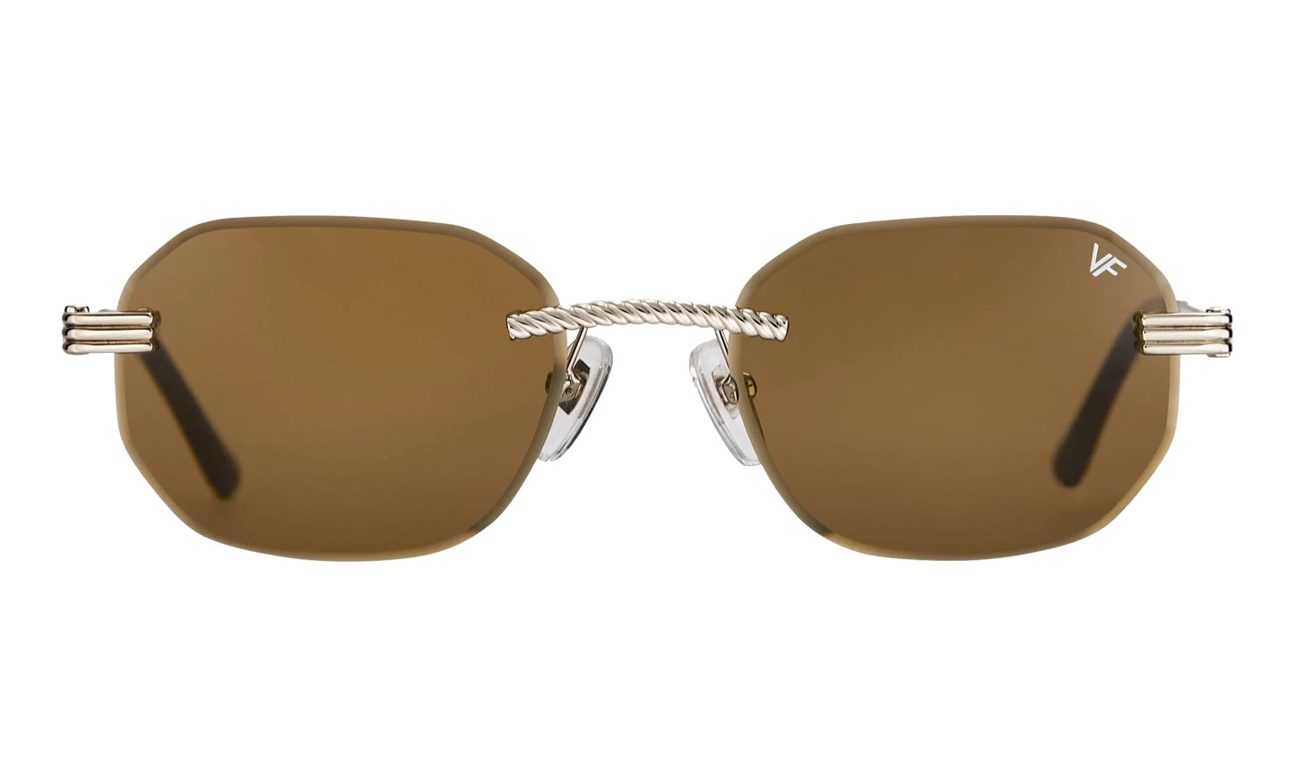 Hustler Rimless Drill Mount 24KT "White Gold / Brown" DMHU2 0045 42B6