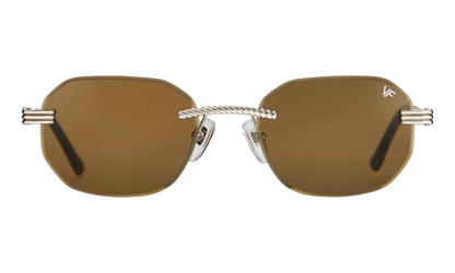 Hustler Rimless Drill Mount 24KT "White Gold / Brown" DMHU2 0045 42B6