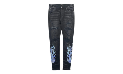 Bandana Flame Patch Jeans Aged "Black Multi" PS22MDS192 028