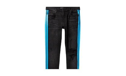 Broken Track Jeans "Aged Black Neon Blue" MBTRJ BKN ANB