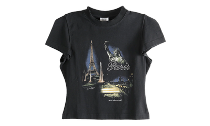 Paris Tourist Front Sleeve Baby T-Shirt WMNS "Black" WE76TR554B BLAC
