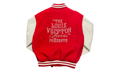 Mix Leather Varsity Jacket "Pharrell Williams - Bright Red/White" 1AFIQJ