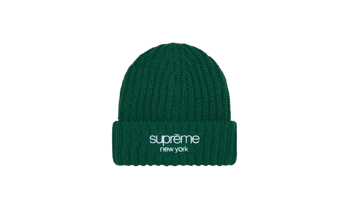 Classic Logo Chunky Ribbed Beanie "FW24 - Dark Green" SU845