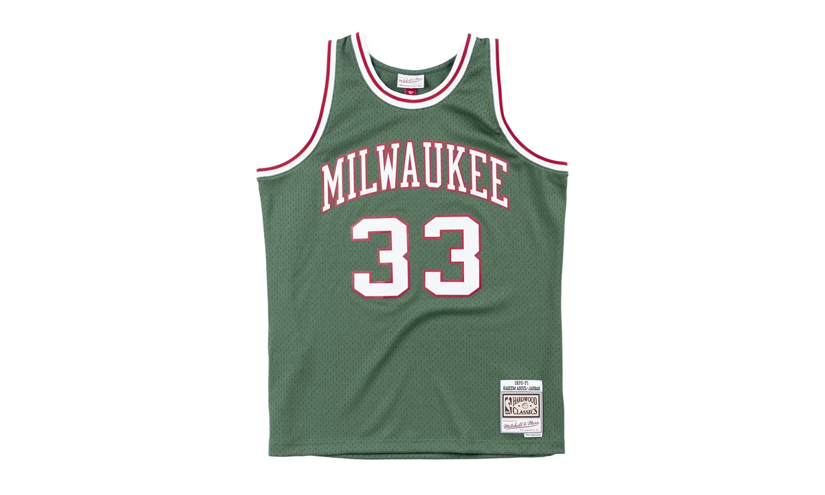 NBA Kareem Abdul-Jabbar Swingman Jersey "1970 Milwaukee Bucks - Green" SMJYAC18107 MBUDKGN70KAB