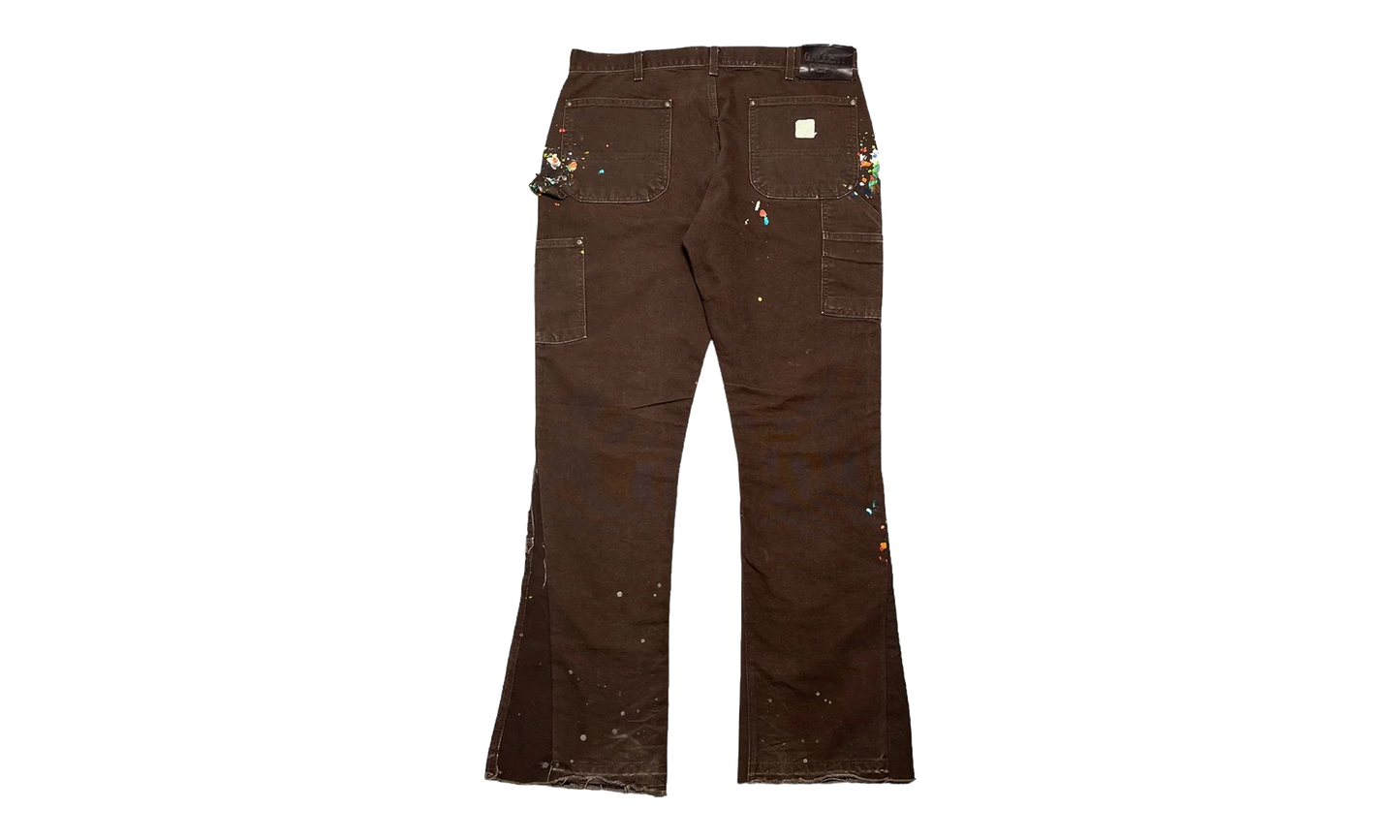 LA Flare Carpenter Pants Paint Splatter "Dark Brown Multi" GDLFCDB