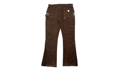 LA Flare Carpenter Pants Paint Splatter "Dark Brown Multi" GDLFCDB