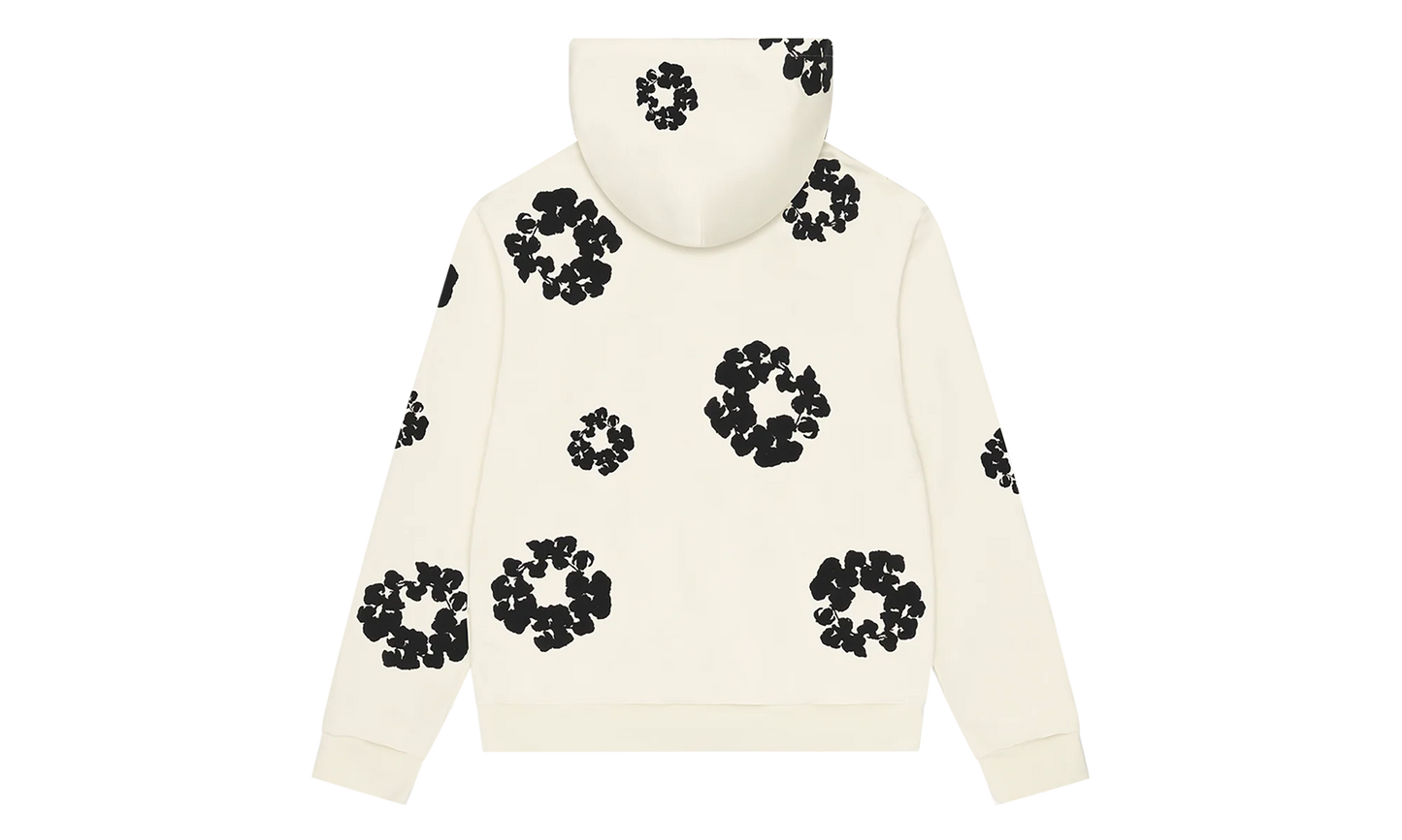 Black Cotton Wreath Hoodie "Oatmeal" DT353