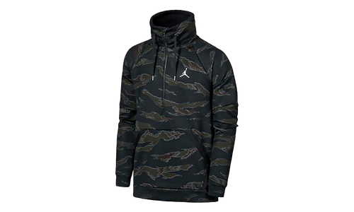 Air Jordan Flight Camo Anorak Half Zip Pullover Hoodie "Black" AH6163 010