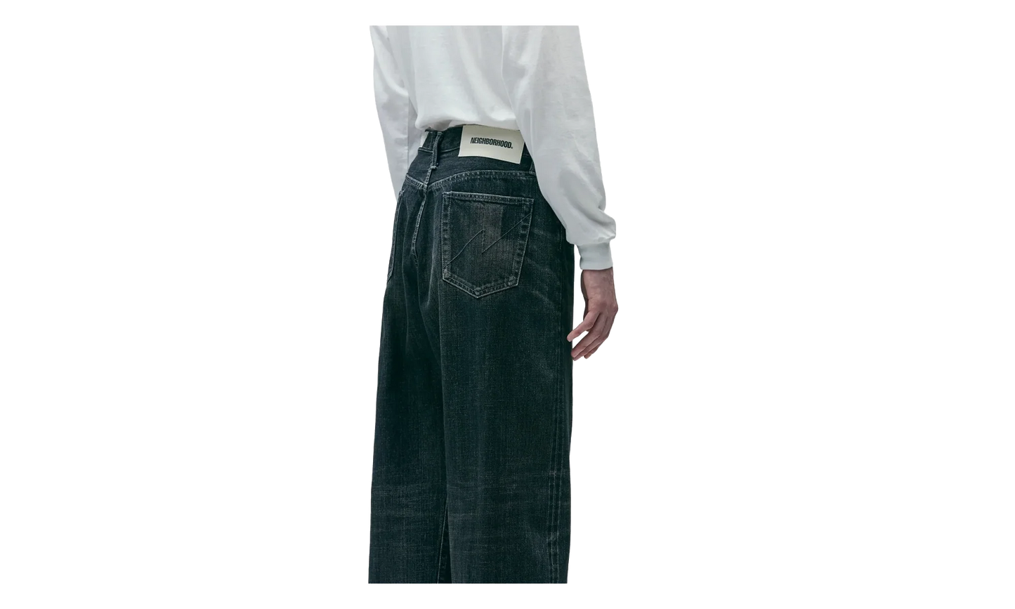 Washed Denim Wide Pants "Indigo" 252XBNH PTM04 INDIGO
