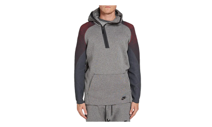 Tech Fleece Long Funnel Zip Hoodie "Carbon Heather / Black" 805655 063