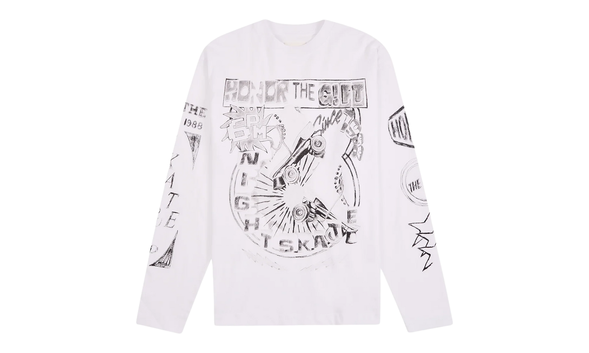 Night Skate Long-Sleeve Tee "White" HTG250498 WHT