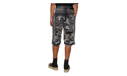 Hell Camo Denim Shorts "Black" TC25PT2202