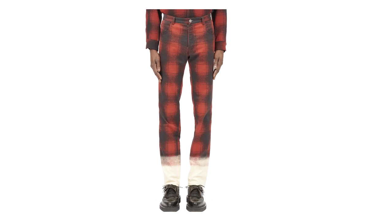 Pendleton Plaid Jeans with Dip Dye Hem "Black / Red" S50LA0227M35017001S