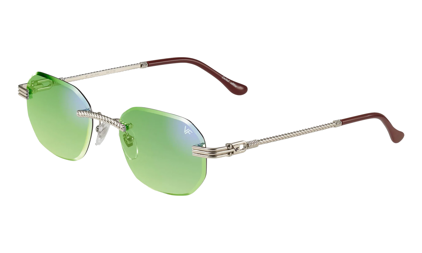 Hustler Rimless Drill Mount 24KT "White Gold / Neon Green Flash Purple" DMHU2 0051 44D3