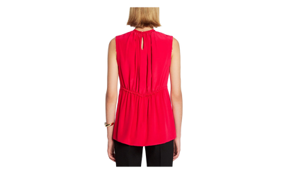 SILK SLEEVELESS WAISTED TOP "Red" RW TO0016 5735 A23 594