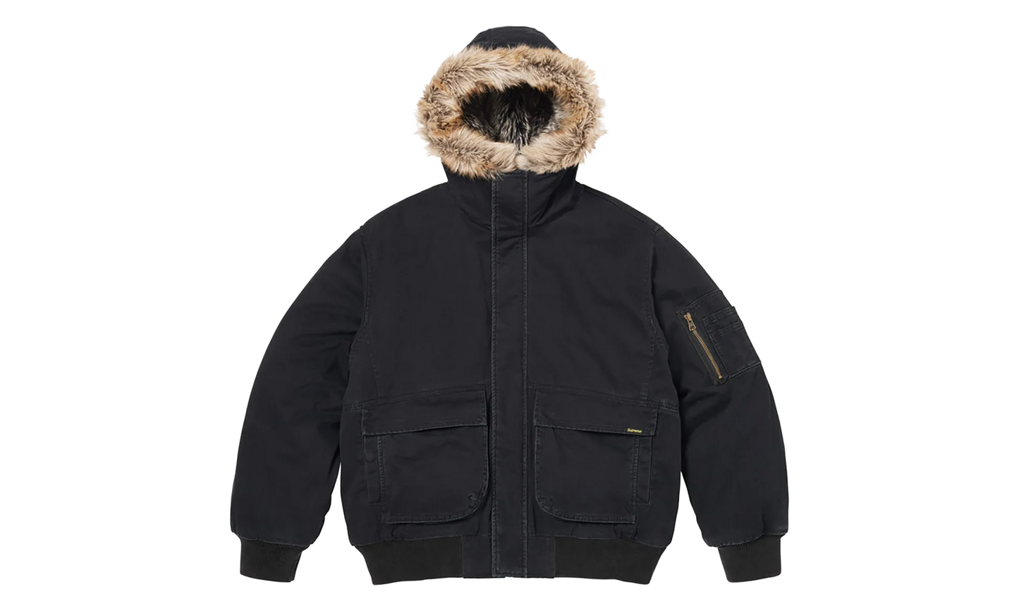 Reversible Faux Fur Hooded Work Jacket "SS26 - Black" SU27011