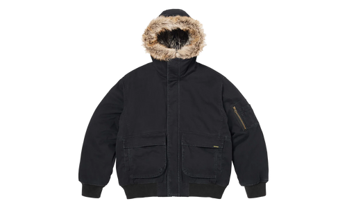 Reversible Faux Fur Hooded Work Jacket "SS26 - Black" SU27011