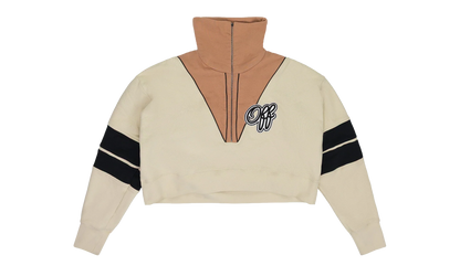Intarsia Crop Half Zip Sweater "Cream" OFW WTPS 0001