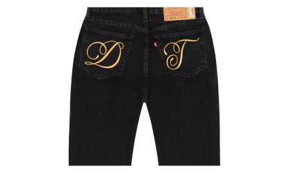 DT Metallic Gold Script 501 Jeans "Black" DT391