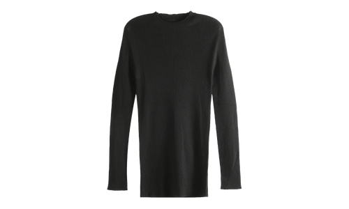 Ribbed Round Neck Top "Black" RU01F2637 RIBM 09