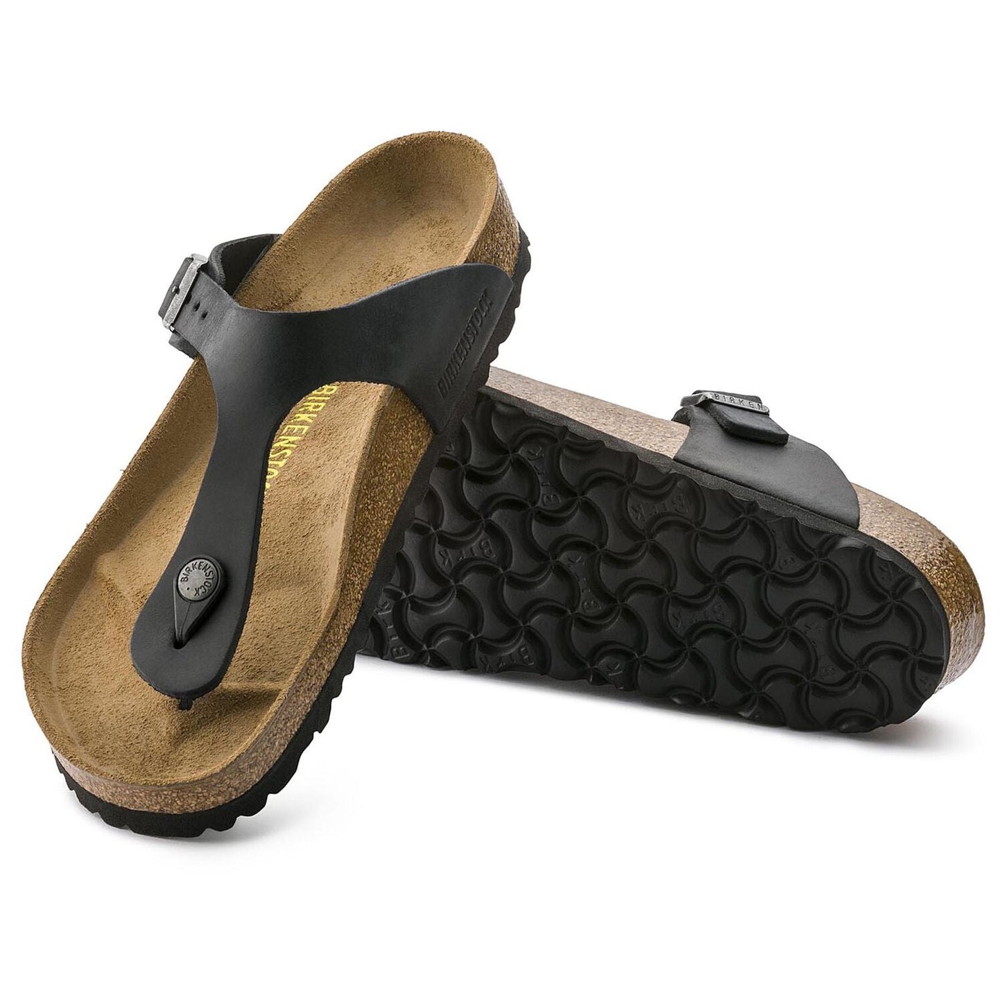 Gizeh Oiled Leather Sandal in Black