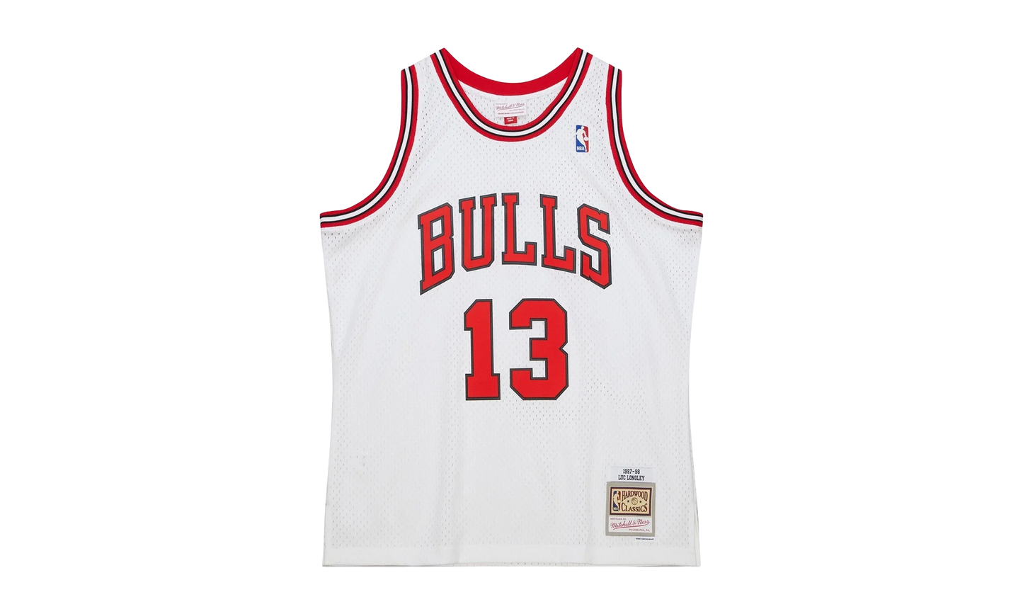 NBA Luc Longley Jersey "1997 Chicago Bulls - White" SMJY6370 CBU97LLOWHIT