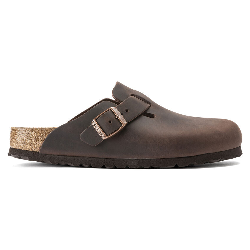 Boston Oiled Leather Classic Footbed Clog in Habana