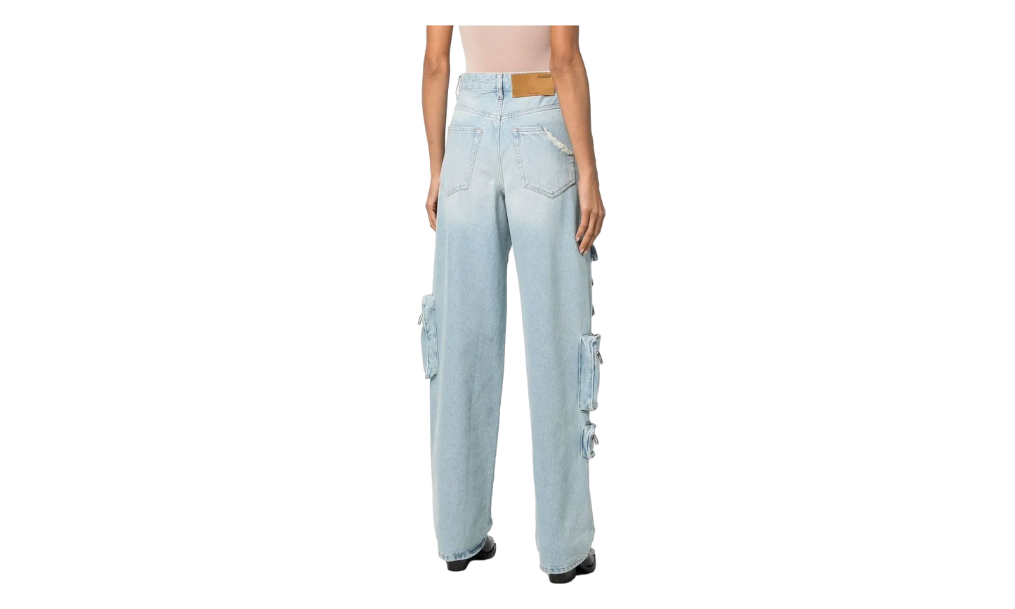 Bleach Multi-Pocket Cargo Jeans WMNS "Light Blue" OWYB012F22DEN0014000