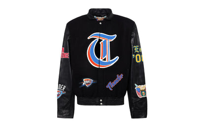 Oklahoma City Thunder Wool & Leather Old English Varsity Jacket "Black" NBA OKL THU 101