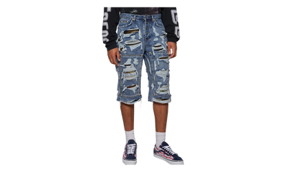 Hell Camo Denim Shorts "Blue" TC25PT2201