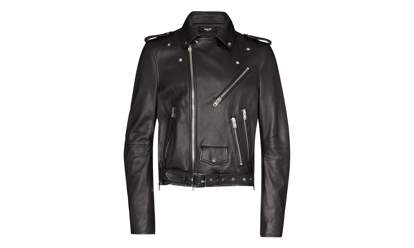 Leather Motorcycle Jacket "Black" MLJ033 001