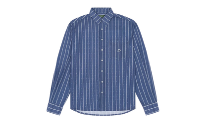 Coach Oxford Mesh Button Up Shirt "Blue" DT597